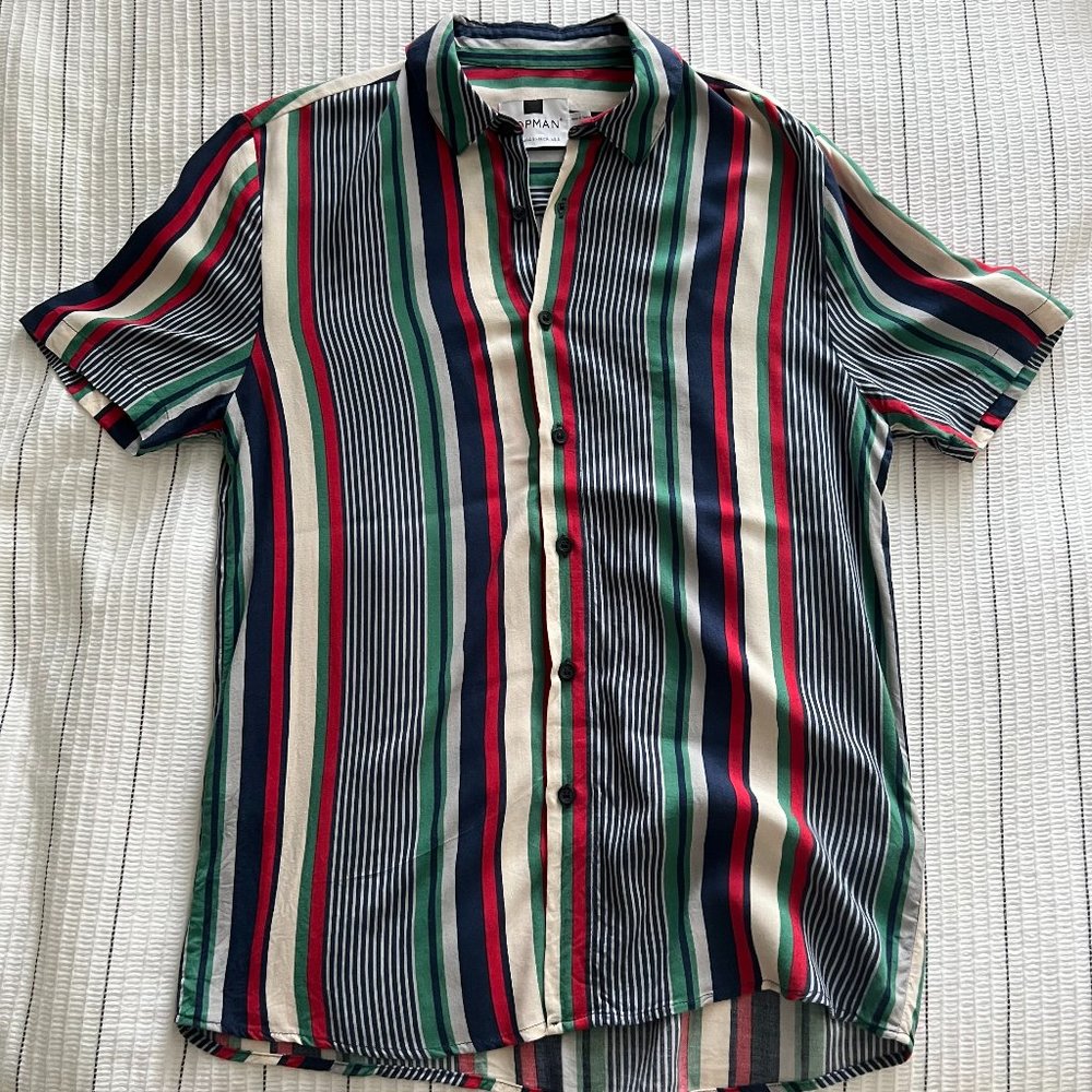 Topman Button Up Striped Shirt